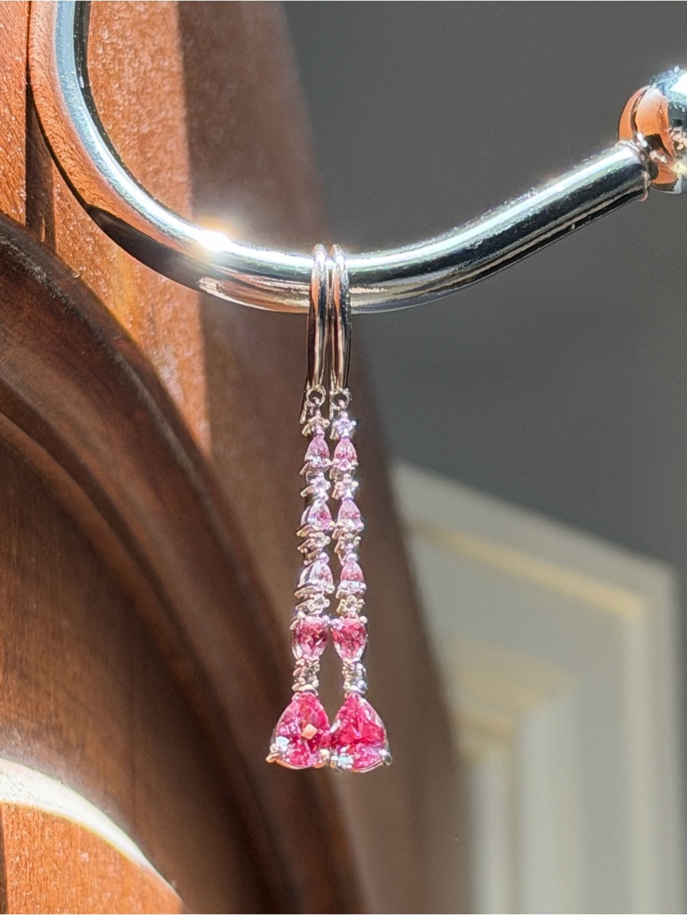 Alexandrite sterling silver dangle earrings